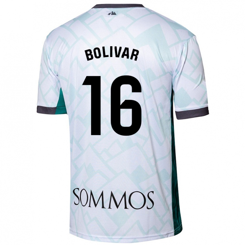 Niño Fútbol Camiseta Jovanny Bolívar #16 Blanco Verde 2ª Equipación 2024/25