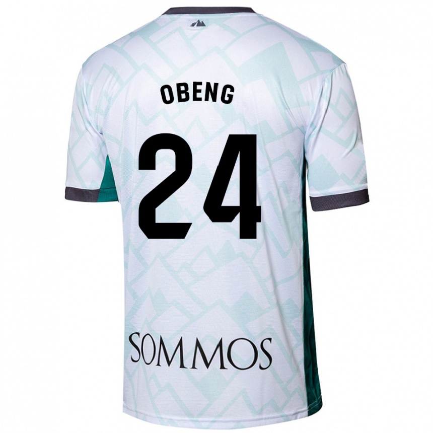 Niño Fútbol Camiseta Samuel Obeng #24 Blanco Verde 2ª Equipación 2024/25