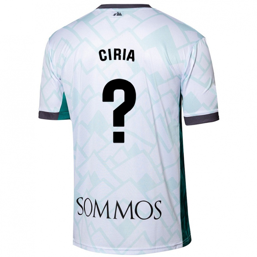 Niño Fútbol Camiseta Alex Ciria #0 Blanco Verde 2ª Equipación 2024/25