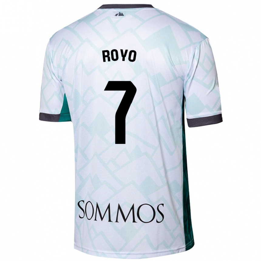 Niño Fútbol Camiseta Laura Royo #7 Blanco Verde 2ª Equipación 2024/25