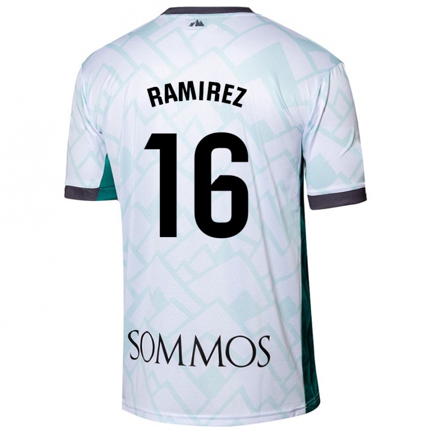 Niño Fútbol Camiseta Vanesa Ramírez #16 Blanco Verde 2ª Equipación 2024/25