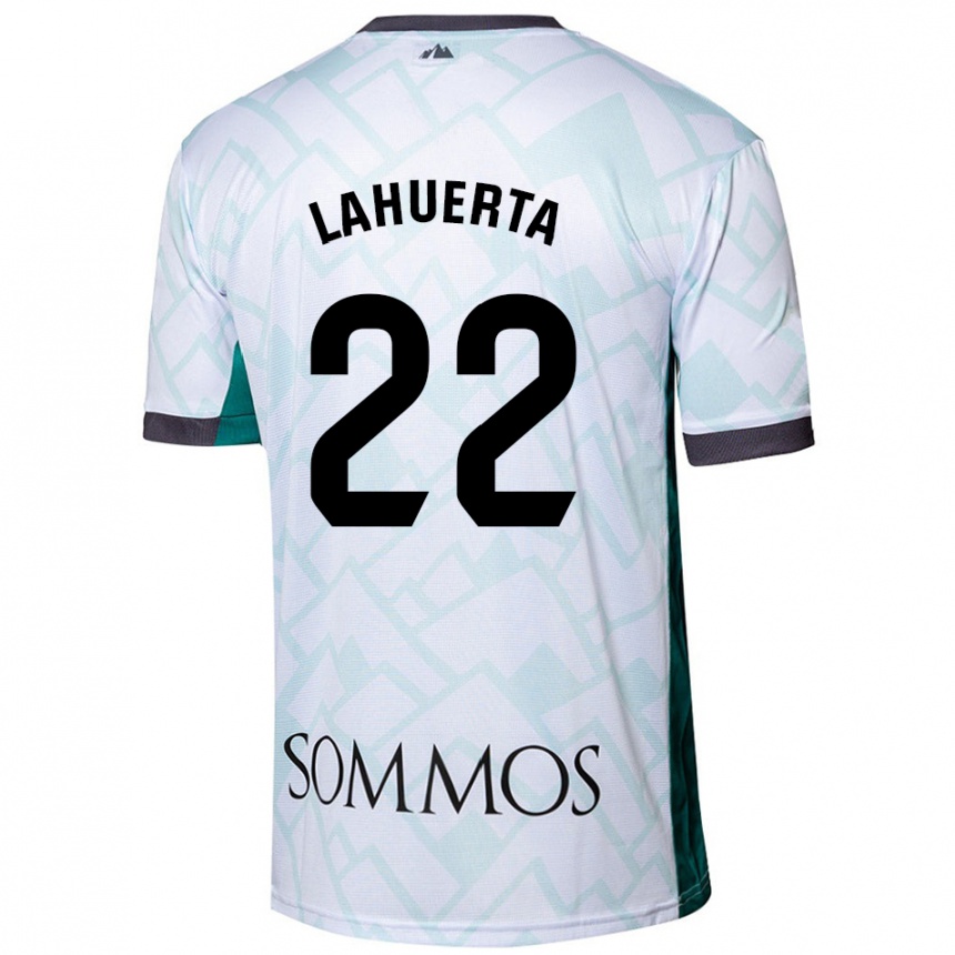 Niño Fútbol Camiseta Gema Lahuerta #22 Blanco Verde 2ª Equipación 2024/25