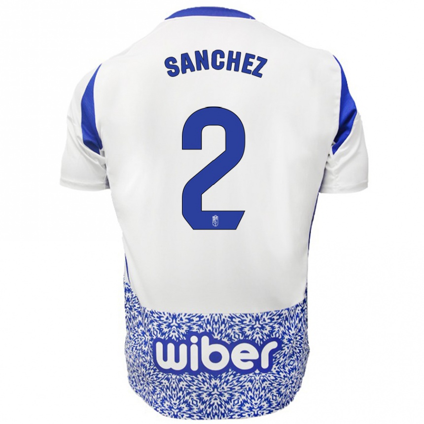 Niño Fútbol Camiseta Rubén Sánchez #2 Blanco Azul 2ª Equipación 2024/25