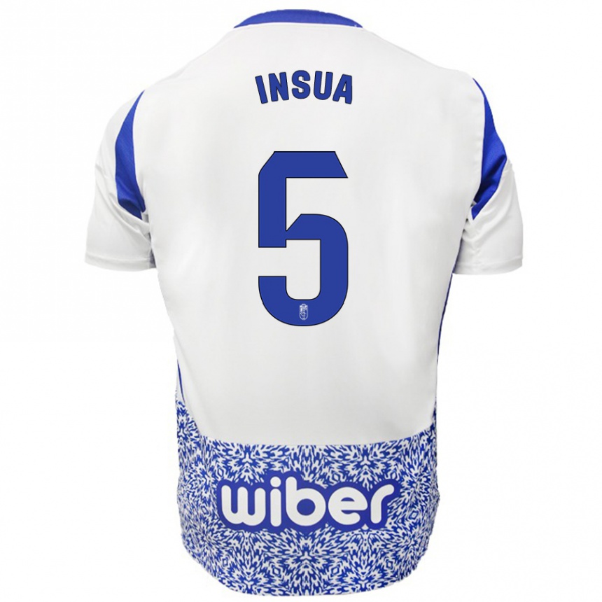 Niño Fútbol Camiseta Pablo Insua #5 Blanco Azul 2ª Equipación 2024/25