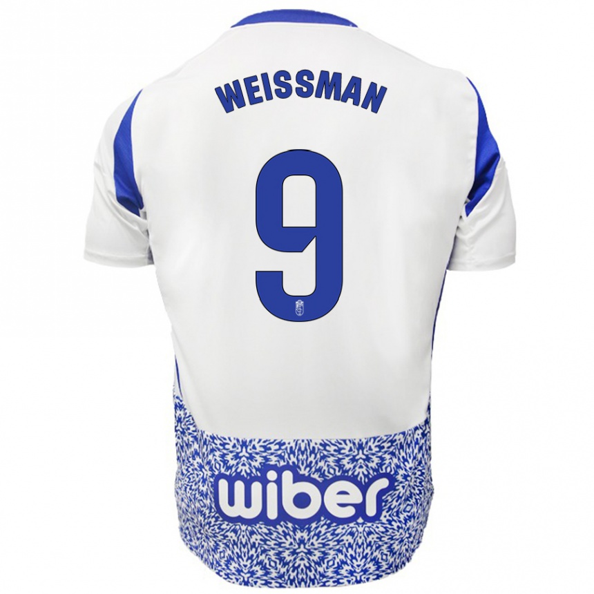 Niño Fútbol Camiseta Shon Weissman #9 Blanco Azul 2ª Equipación 2024/25