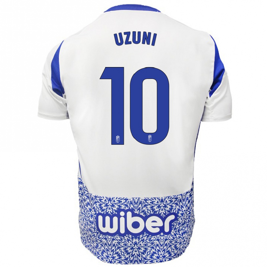 Niño Fútbol Camiseta Myrto Uzuni #10 Blanco Azul 2ª Equipación 2024/25