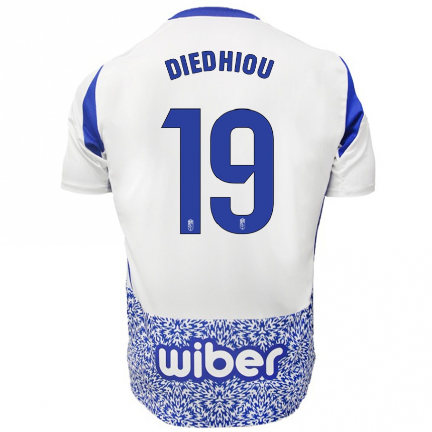 Niño Fútbol Camiseta Famara Diédhiou #19 Blanco Azul 2ª Equipación 2024/25