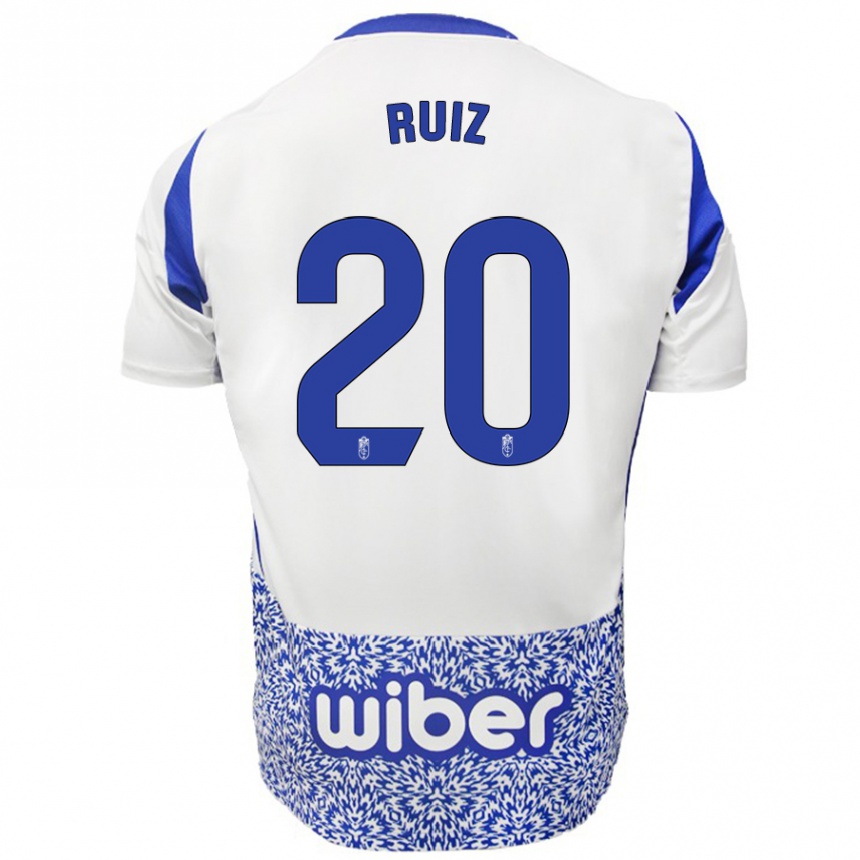 Niño Fútbol Camiseta Sergio Ruiz #20 Blanco Azul 2ª Equipación 2024/25