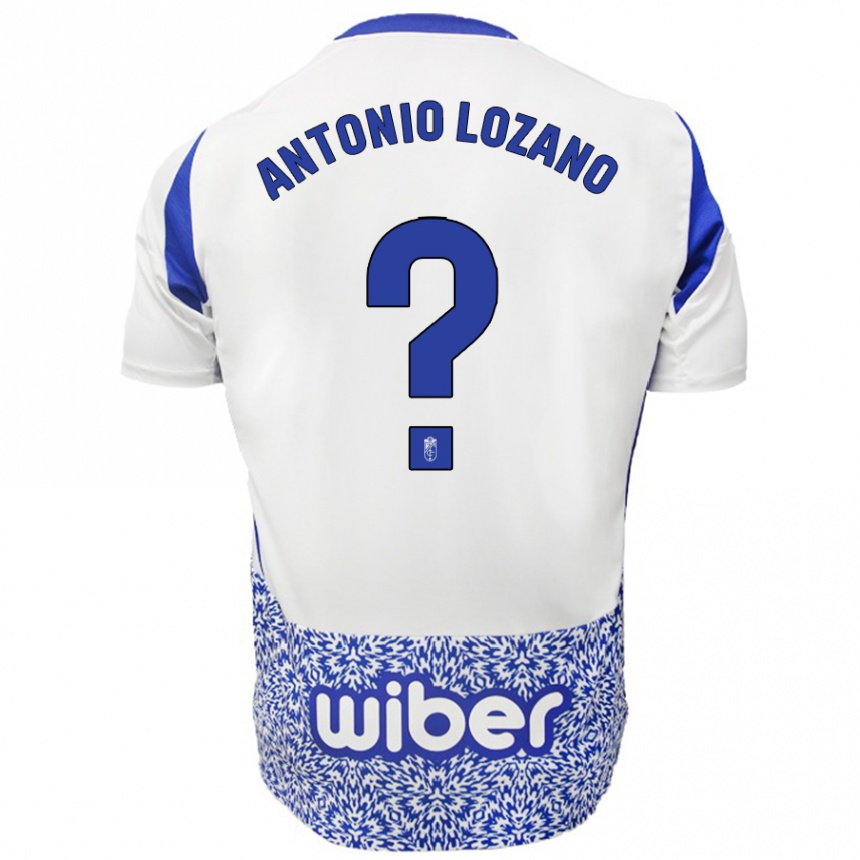 Niño Fútbol Camiseta José Antonio Lozano #0 Blanco Azul 2ª Equipación 2024/25