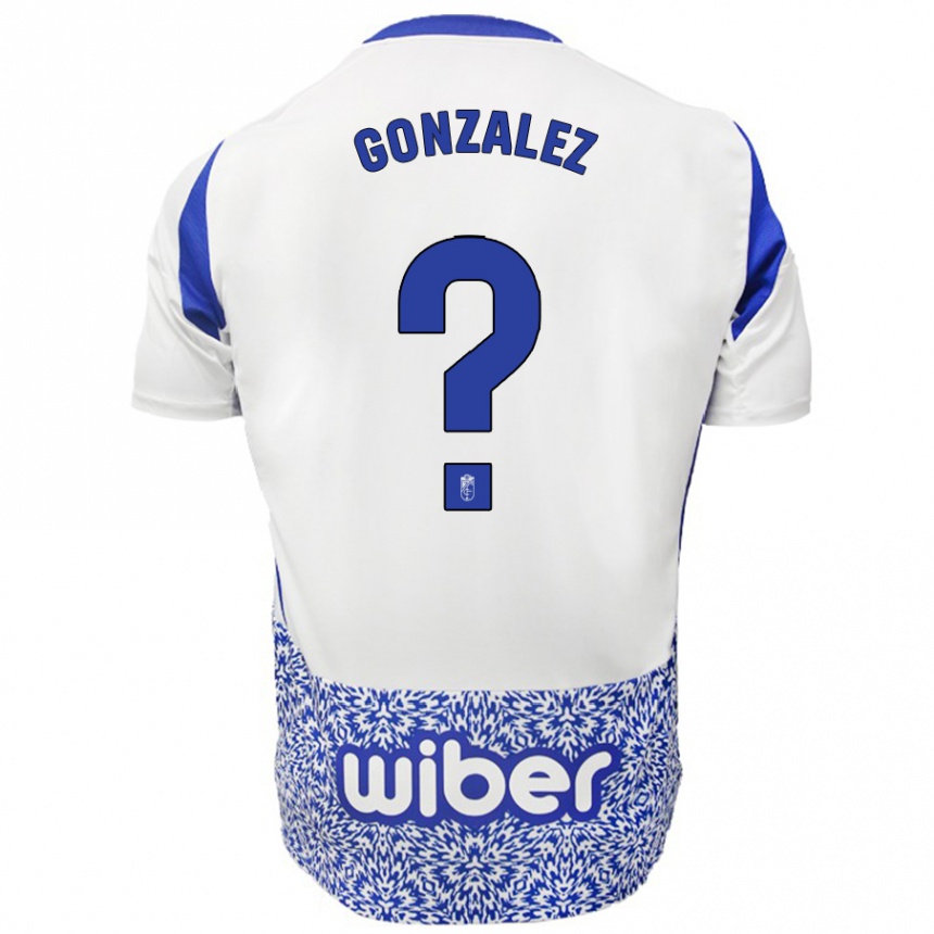 Niño Fútbol Camiseta Paco González #0 Blanco Azul 2ª Equipación 2024/25