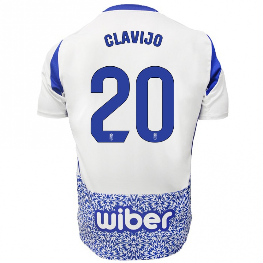 Niño Fútbol Camiseta Dani Clavijo #20 Blanco Azul 2ª Equipación 2024/25