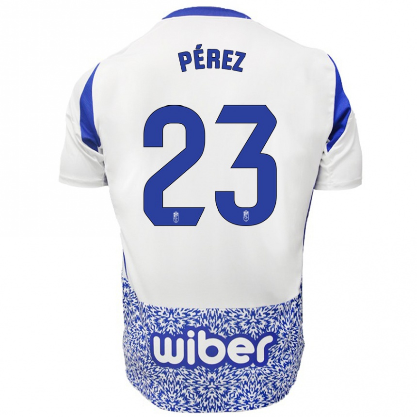 Niño Fútbol Camiseta Lucas Pérez #23 Blanco Azul 2ª Equipación 2024/25