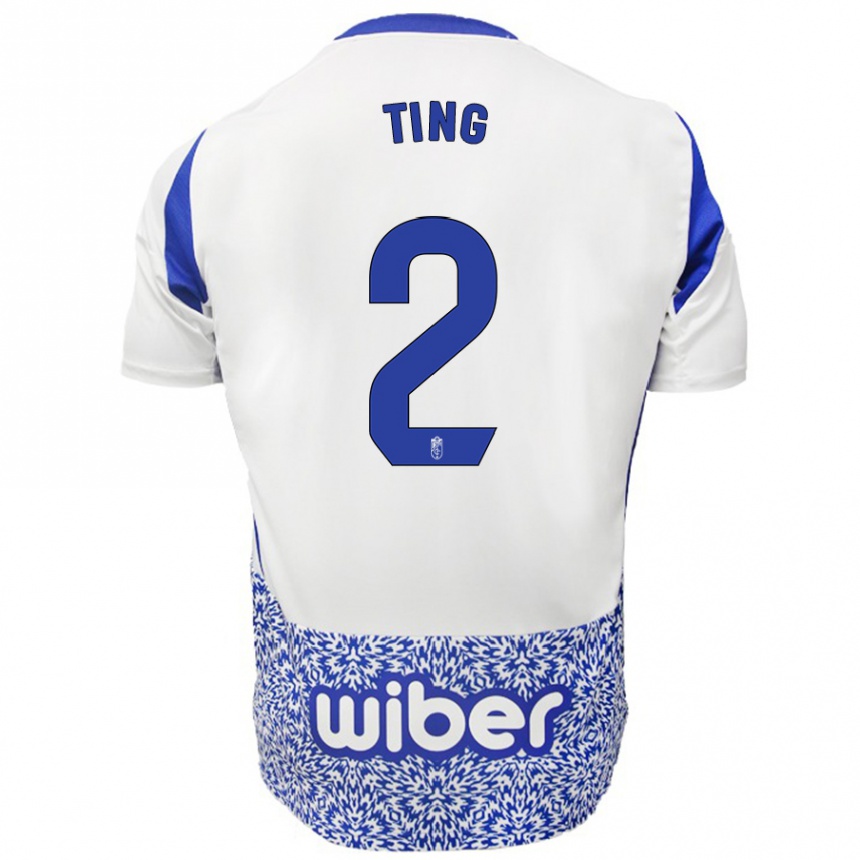 Niño Fútbol Camiseta Xie Ting #2 Blanco Azul 2ª Equipación 2024/25