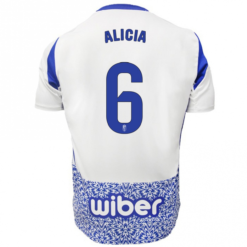 Niño Fútbol Camiseta Alicia #6 Blanco Azul 2ª Equipación 2024/25