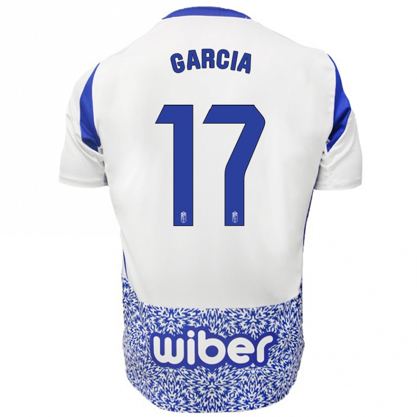 Niño Fútbol Camiseta Naima García #17 Blanco Azul 2ª Equipación 2024/25