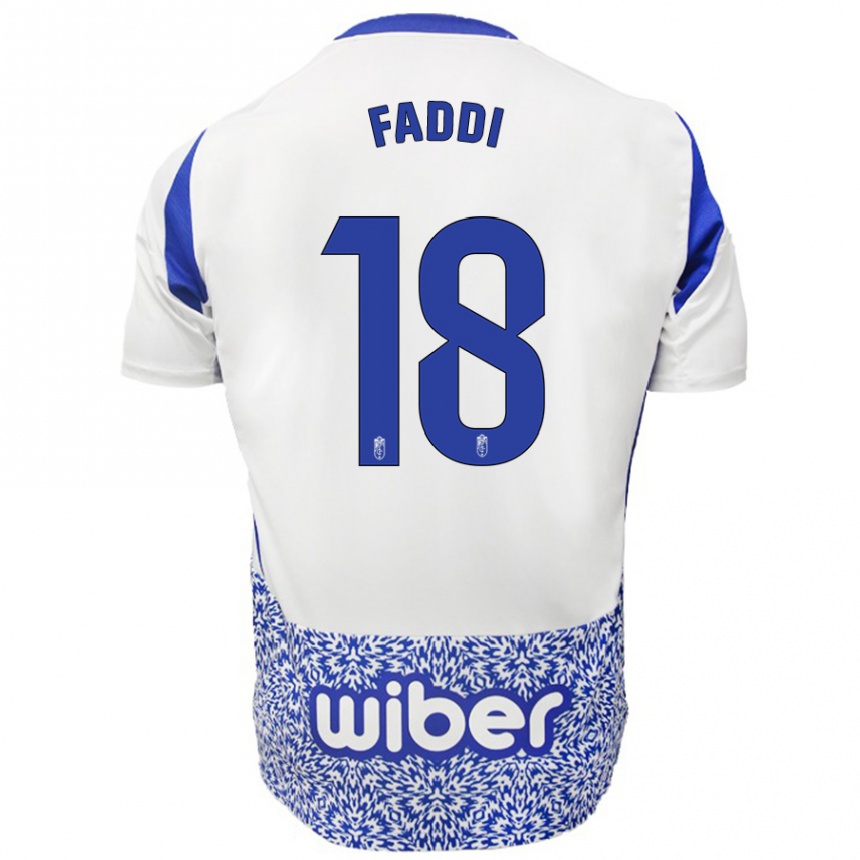 Niño Fútbol Camiseta Inés Faddi #18 Blanco Azul 2ª Equipación 2024/25