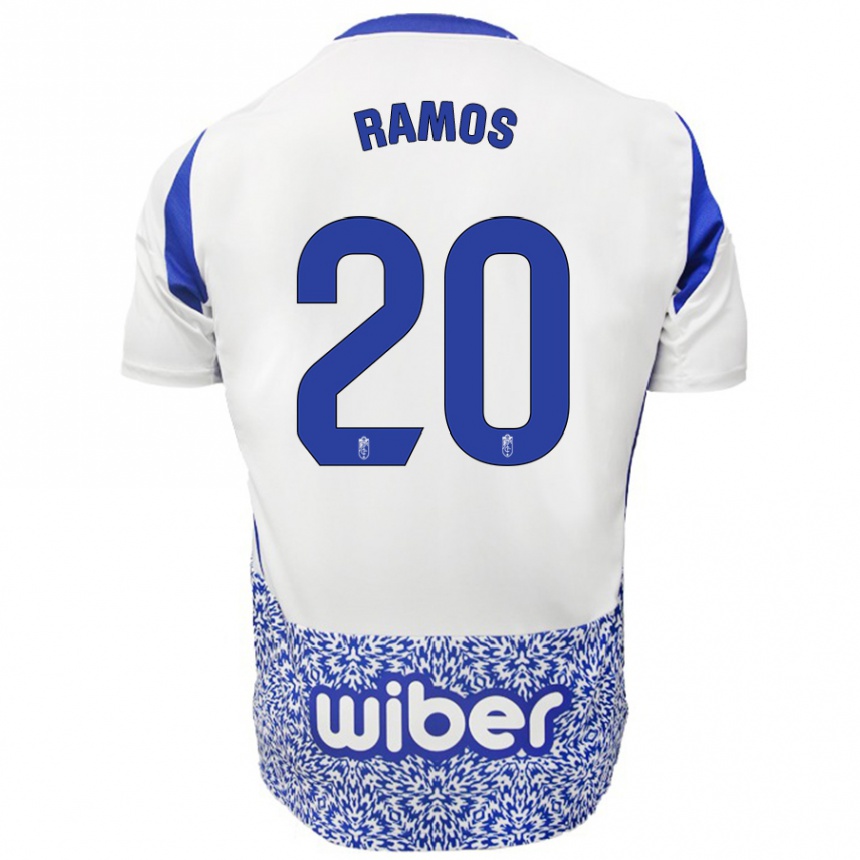 Niño Fútbol Camiseta Lucía Ramos #20 Blanco Azul 2ª Equipación 2024/25