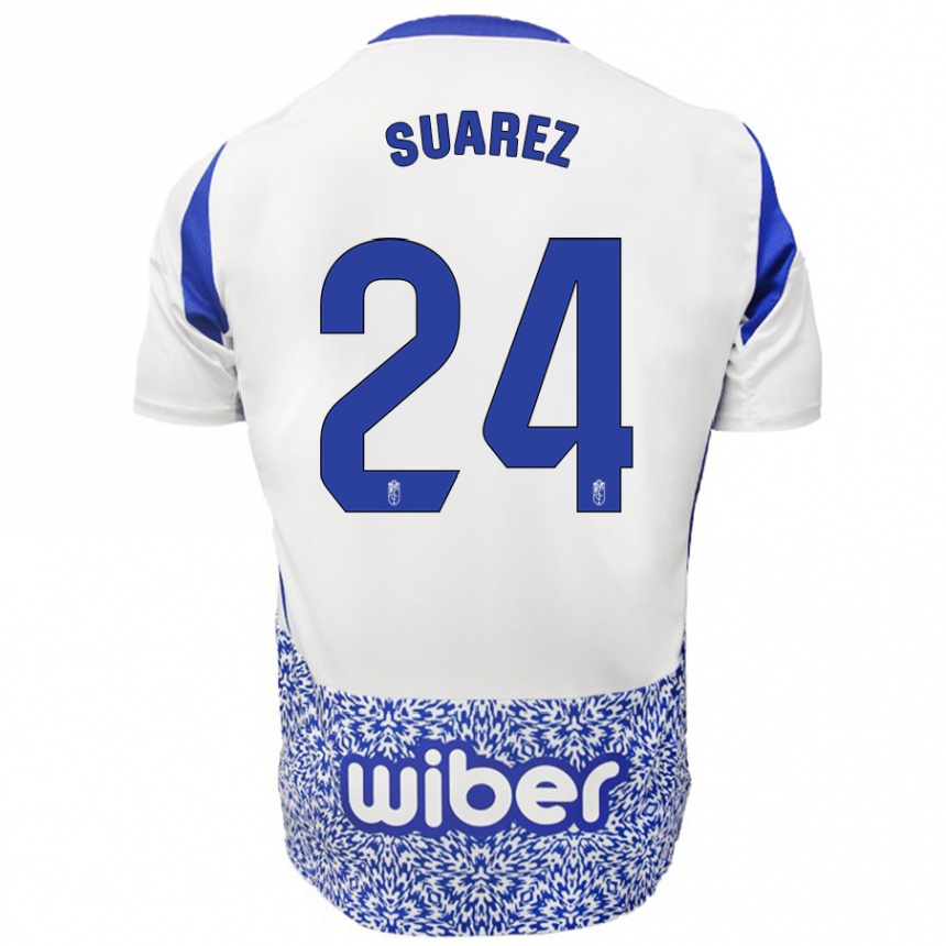 Niño Fútbol Camiseta Carlota Suárez #24 Blanco Azul 2ª Equipación 2024/25