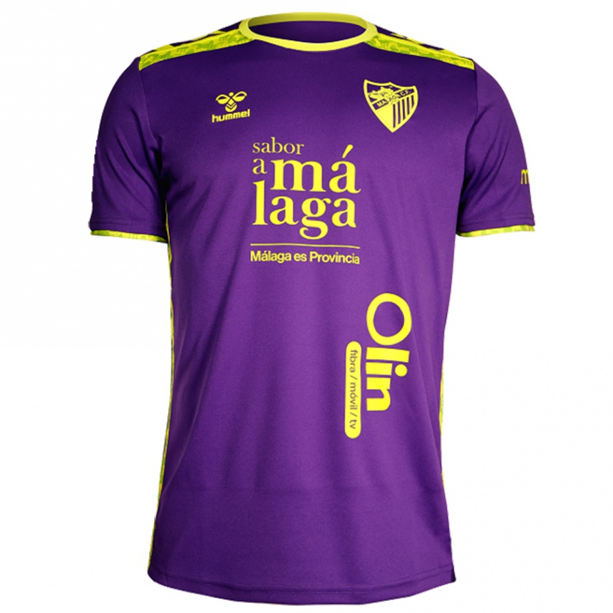 Niño Fútbol Camiseta Dani Sánchez #18 Púrpura Amarillo 2ª Equipación 2024/25