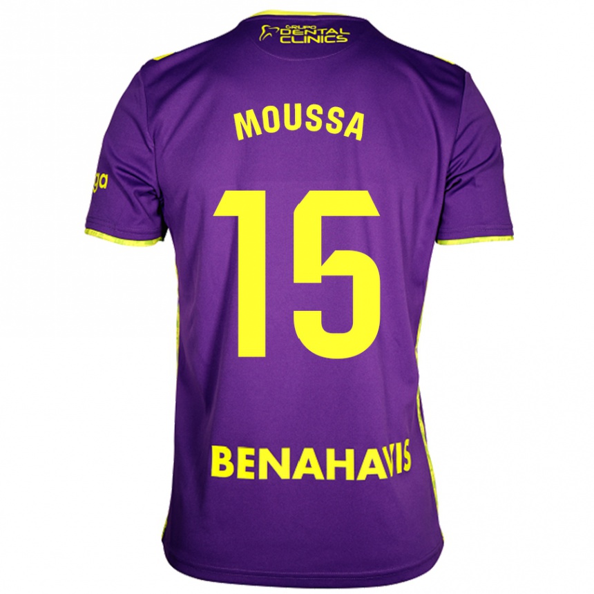 Niño Fútbol Camiseta Moussa Diarra #15 Púrpura Amarillo 2ª Equipación 2024/25