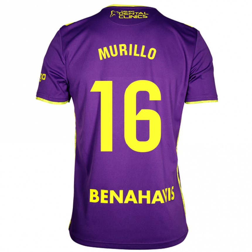 Niño Fútbol Camiseta Diego Murillo #16 Púrpura Amarillo 2ª Equipación 2024/25