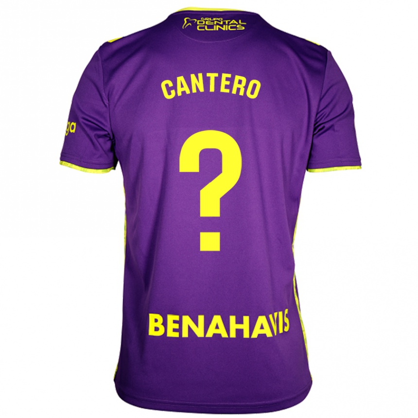 Niño Fútbol Camiseta José Cantero #0 Púrpura Amarillo 2ª Equipación 2024/25