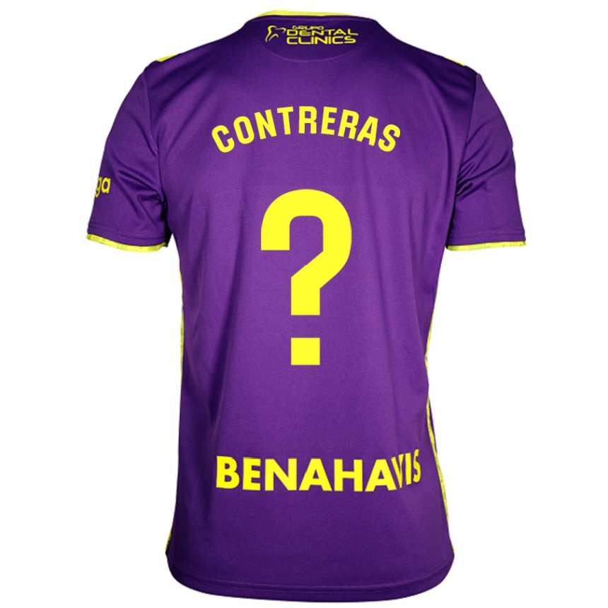 Niño Fútbol Camiseta Ale Contreras #0 Púrpura Amarillo 2ª Equipación 2024/25