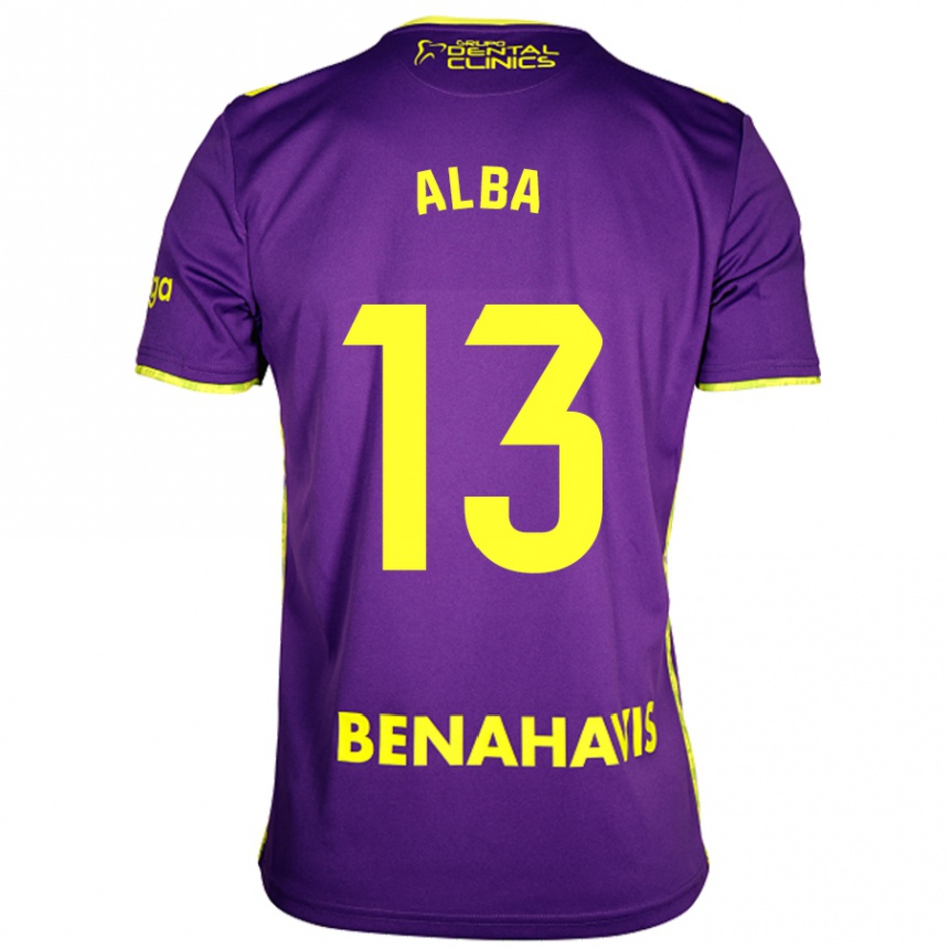 Niño Fútbol Camiseta Alba #13 Púrpura Amarillo 2ª Equipación 2024/25