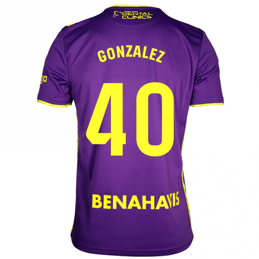 Niño Fútbol Camiseta Carol González #40 Púrpura Amarillo 2ª Equipación 2024/25