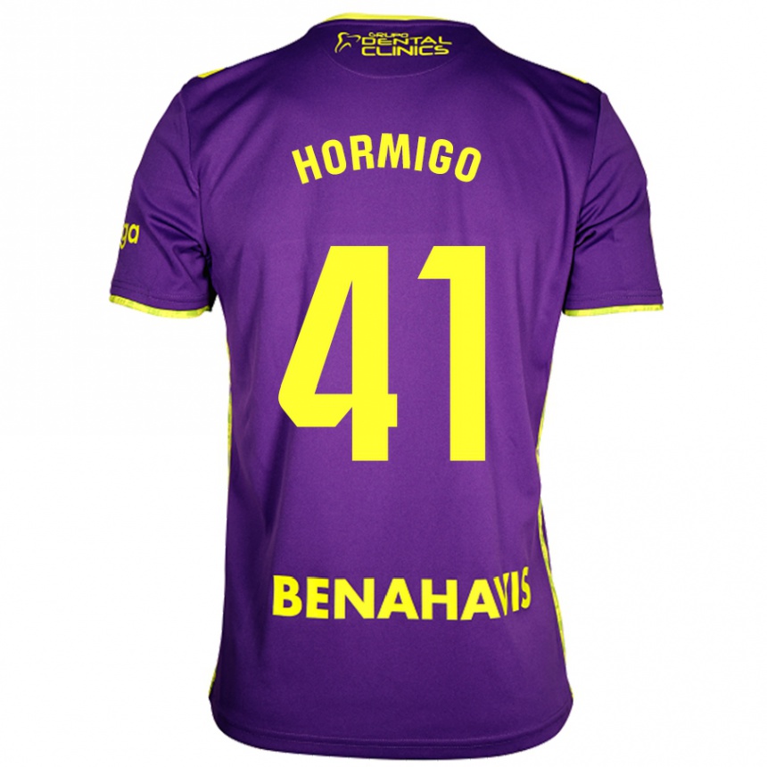 Niño Fútbol Camiseta Cintia Hormigo #41 Púrpura Amarillo 2ª Equipación 2024/25