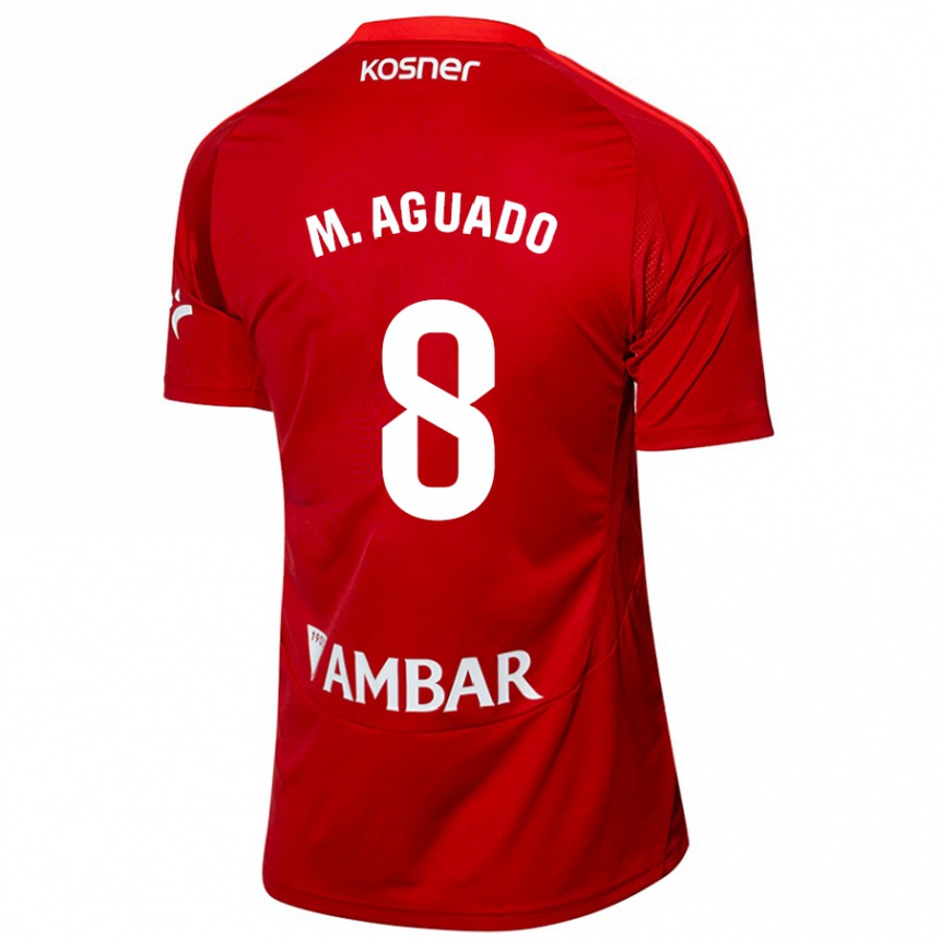 Niño Fútbol Camiseta Marc Aguado #8 Blanco Azul 2ª Equipación 2024/25