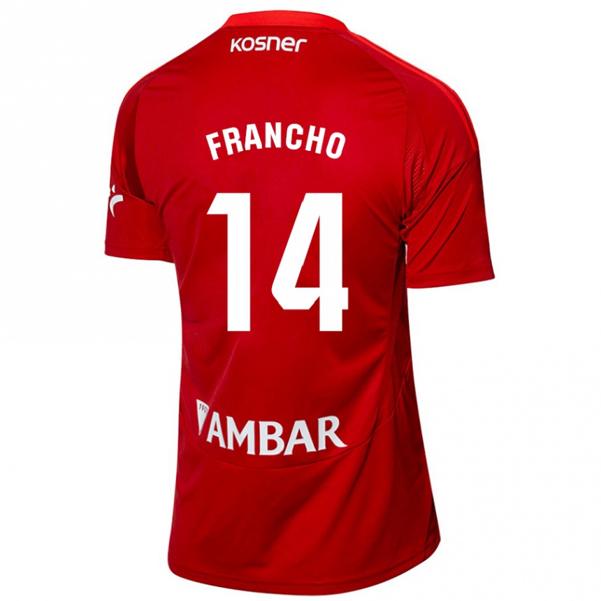 Niño Fútbol Camiseta Francho Serrano #14 Blanco Azul 2ª Equipación 2024/25