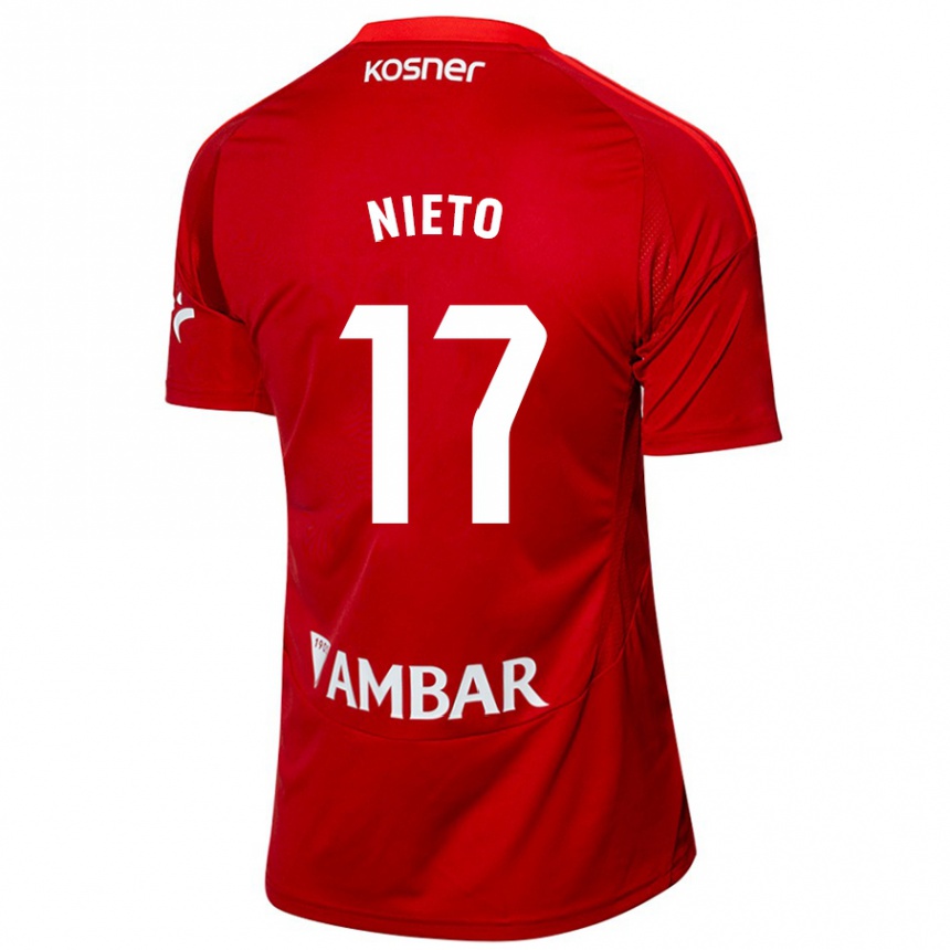 Niño Fútbol Camiseta Carlos Nieto #17 Blanco Azul 2ª Equipación 2024/25