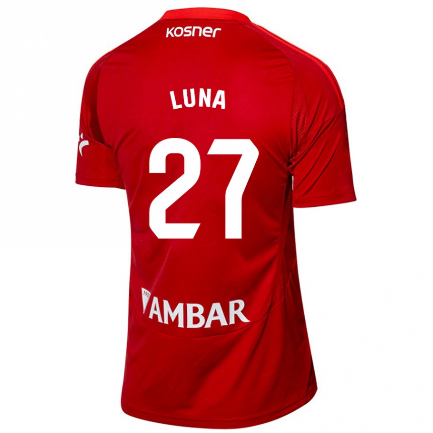 Niño Fútbol Camiseta Marcos Luna #27 Blanco Azul 2ª Equipación 2024/25