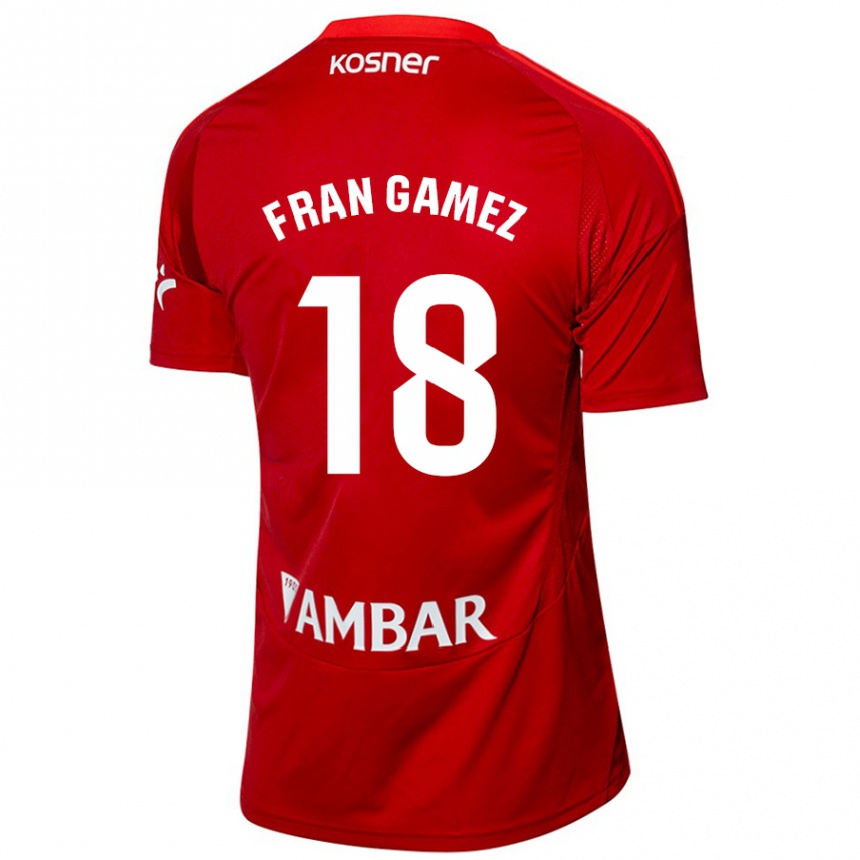 Niño Fútbol Camiseta Fran Gámez #18 Blanco Azul 2ª Equipación 2024/25