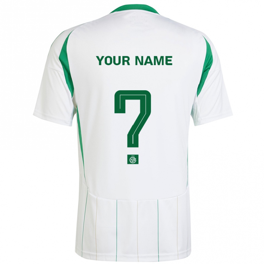 Niño Fútbol Camiseta Su Nombre #0 Blanco Verde 2ª Equipación 2024/25