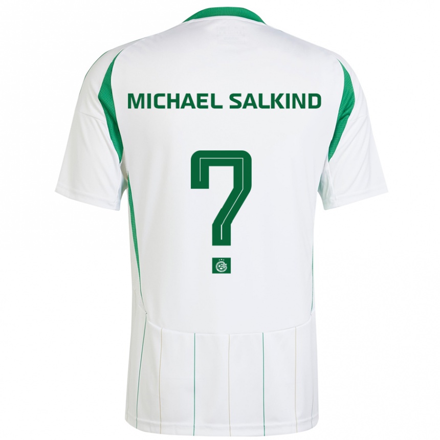 Niño Fútbol Camiseta Liav Michael Salkind #0 Blanco Verde 2ª Equipación 2024/25