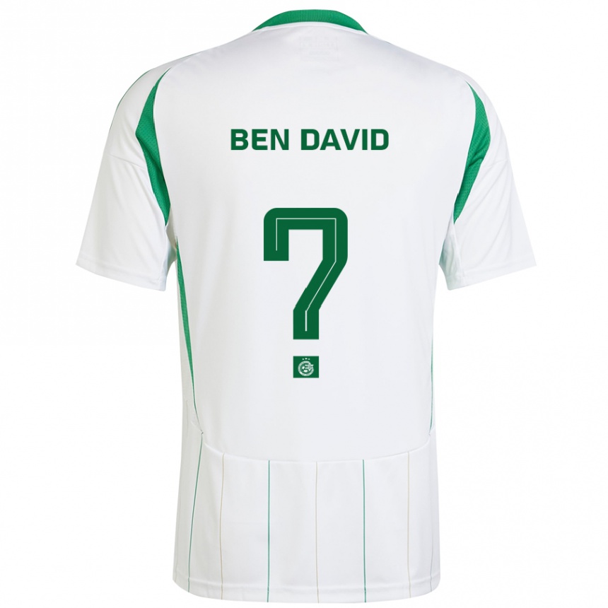 Niño Fútbol Camiseta Shay Ben David #0 Blanco Verde 2ª Equipación 2024/25