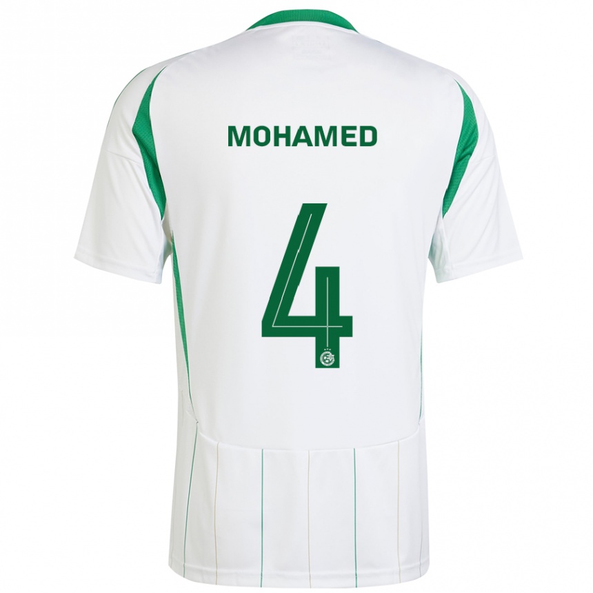 Niño Fútbol Camiseta Ali Mohamed #4 Blanco Verde 2ª Equipación 2024/25