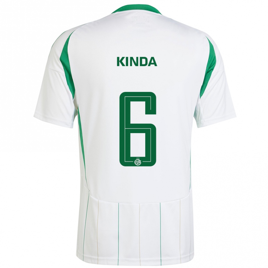 Niño Fútbol Camiseta Gadi Kinda #6 Blanco Verde 2ª Equipación 2024/25