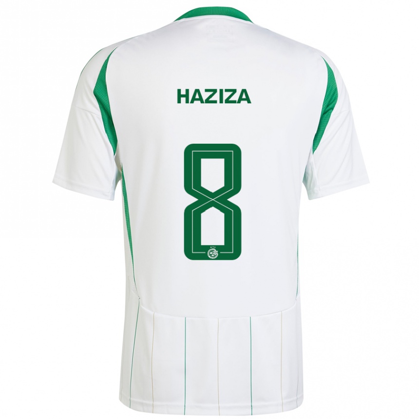 Niño Fútbol Camiseta Dolev Haziza #8 Blanco Verde 2ª Equipación 2024/25