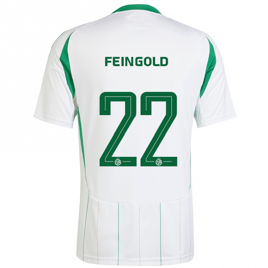 Niño Fútbol Camiseta Ilay Feingold #22 Blanco Verde 2ª Equipación 2024/25