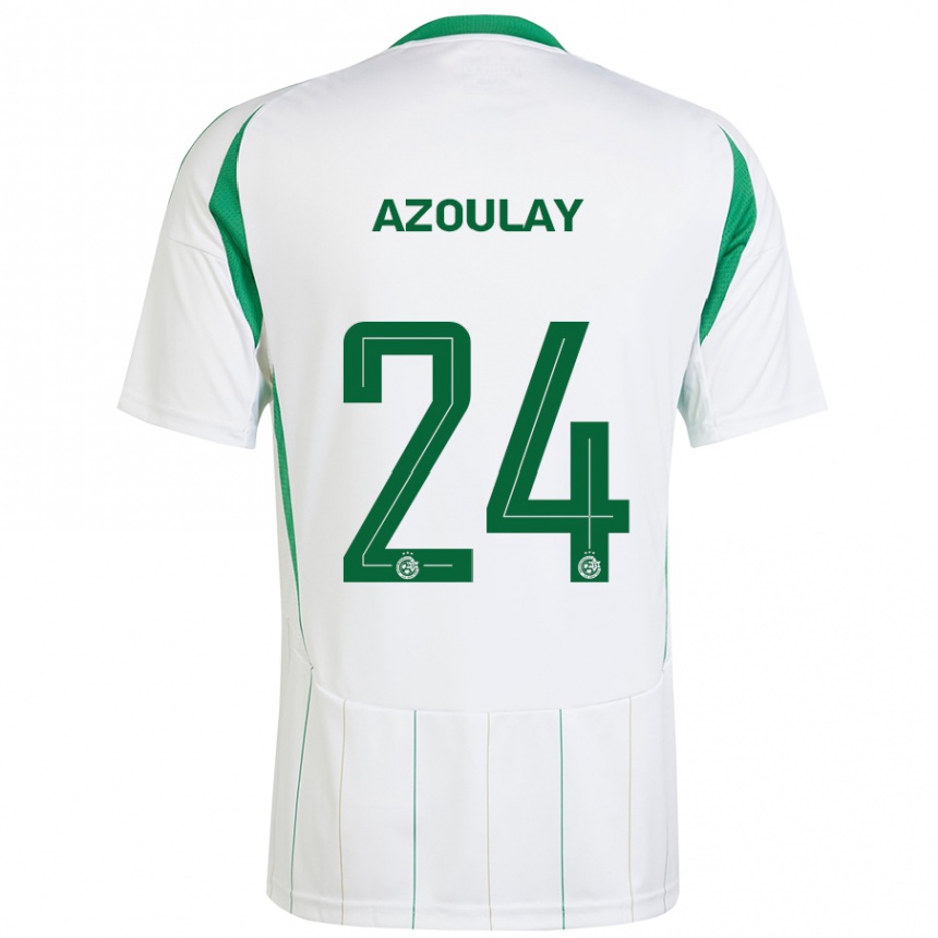 Niño Fútbol Camiseta Ethane Azoulay #24 Blanco Verde 2ª Equipación 2024/25