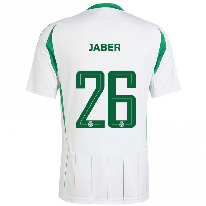 Niño Fútbol Camiseta Mahmoud Jaber #26 Blanco Verde 2ª Equipación 2024/25