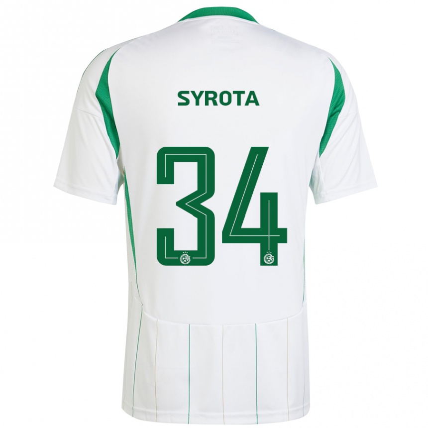 Niño Fútbol Camiseta Oleksandr Syrota #34 Blanco Verde 2ª Equipación 2024/25