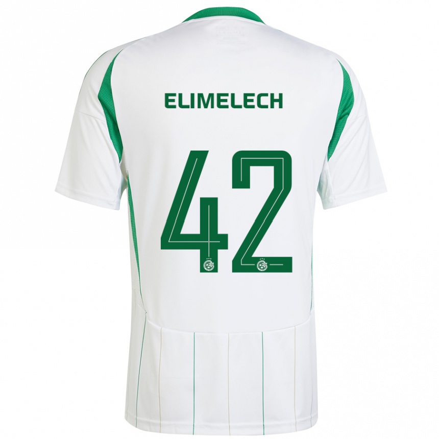 Niño Fútbol Camiseta Roey Elimelech #42 Blanco Verde 2ª Equipación 2024/25