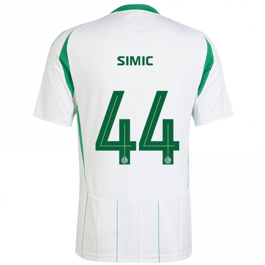 Niño Fútbol Camiseta Lorenco Simic #44 Blanco Verde 2ª Equipación 2024/25