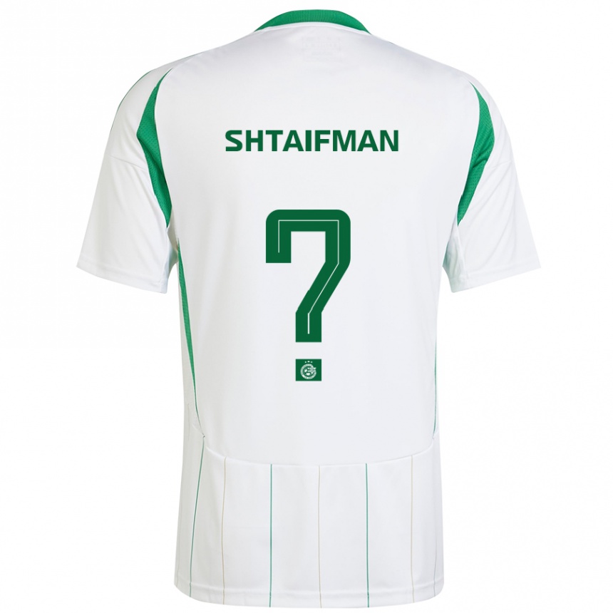 Niño Fútbol Camiseta Noam Shtaifman #0 Blanco Verde 2ª Equipación 2024/25