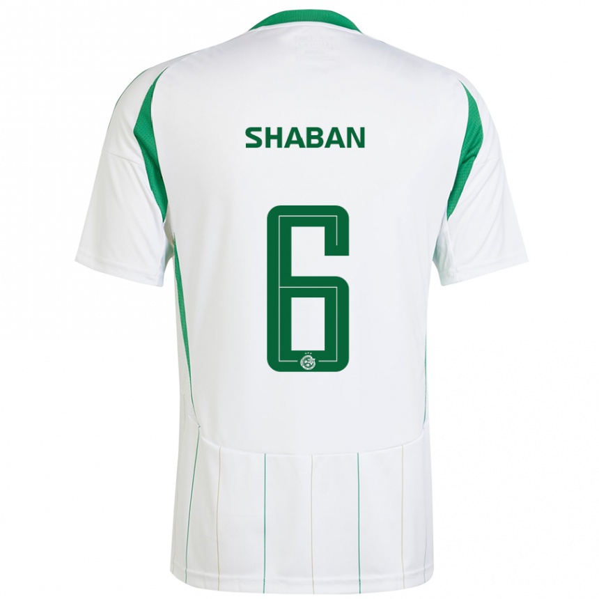 Niño Fútbol Camiseta Loay Shaban #6 Blanco Verde 2ª Equipación 2024/25