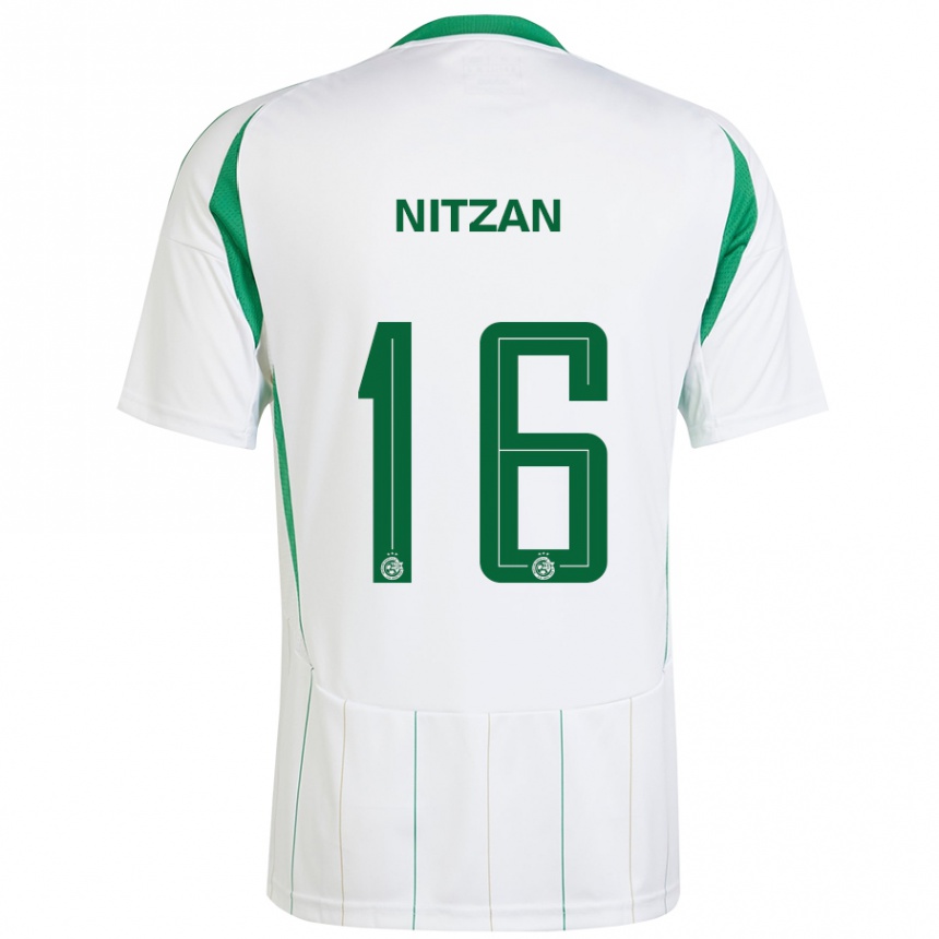 Niño Fútbol Camiseta Itamar Nitzan #16 Blanco Verde 2ª Equipación 2024/25